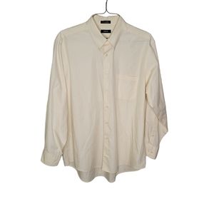 Izod Mens Silky Poplin Button Down Shirt Size  17.5 34/35 Xlarge